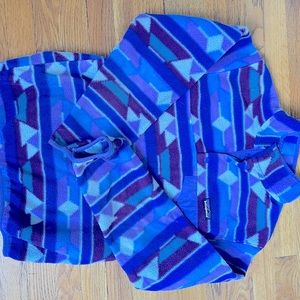 Patagonia synchilla, size small. Purple pattern with retro look fleece material